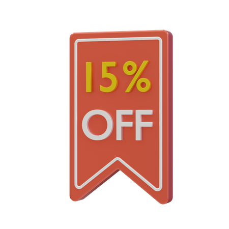 15 percent discount  3D Icon