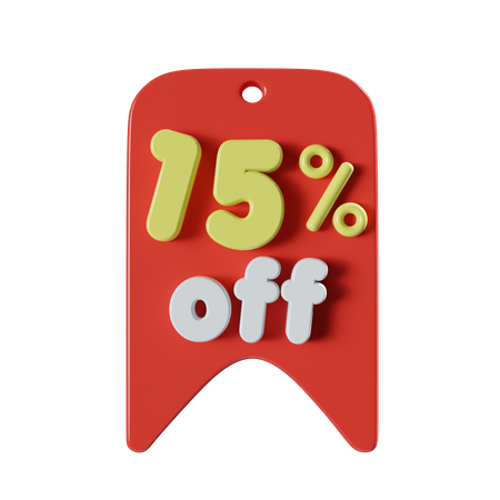 15 Percent Off  3D Icon