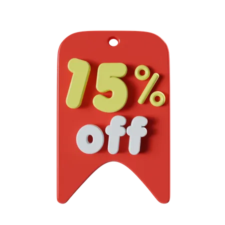 15 Percent Off  3D Icon