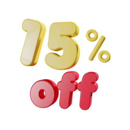 15 Percent Off  3D Icon