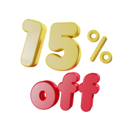 15 Percent Off  3D Icon