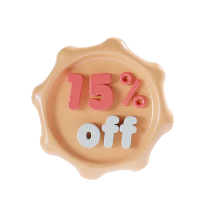 15 Percent Off  3D Icon