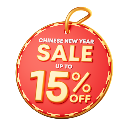 15 Percentage Discount  3D Icon