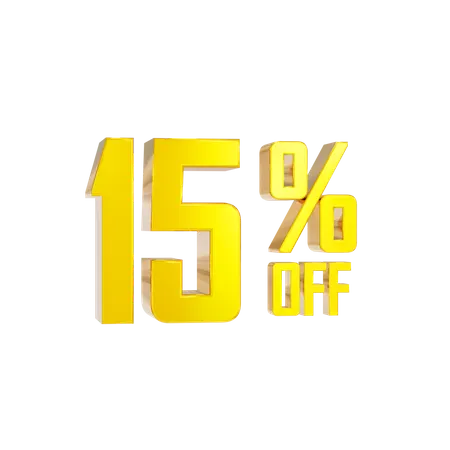 15 Percentage Discount  3D Icon
