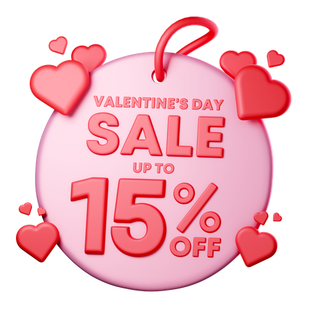 15 Percentage Discount  3D Icon
