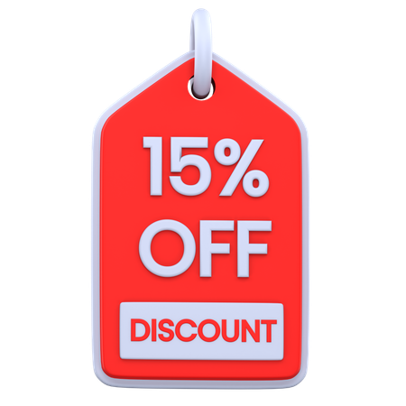 15 Percentage Discount  3D Icon