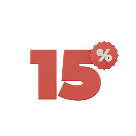 15 por ciento de descuento  3D Icon