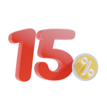 15 por cento  3D Icon