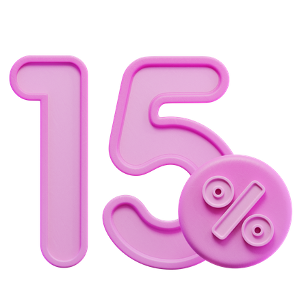 15 por cento  3D Icon