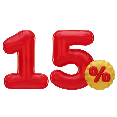 15 Prozent Rabatt  3D Icon