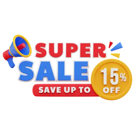 15 Prozent Super Sale  3D Sticker