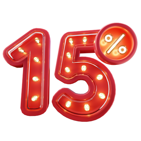 15% Rabattverkauf  3D Icon