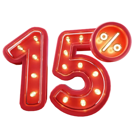 15% Rabattverkauf  3D Icon