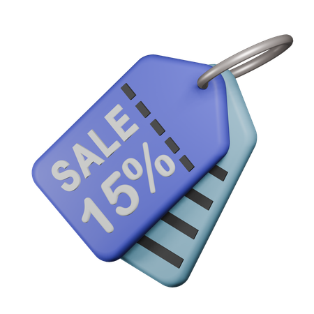 15% Sale Tag  3D Icon