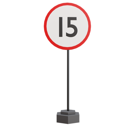 15 Speed Limit  3D Icon