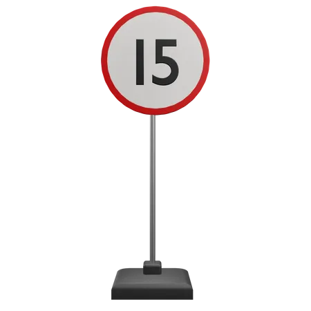 15 Speed Limit  3D Icon