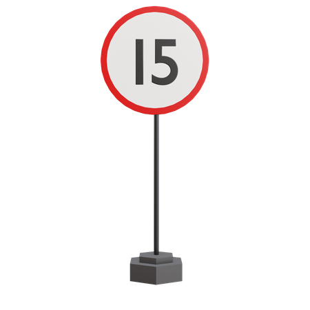 15 Speed Limit  3D Icon