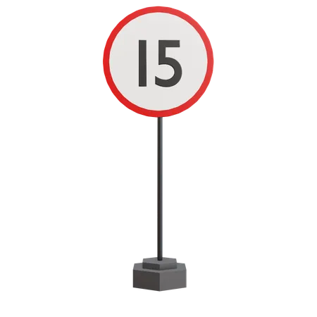 15 Speed Limit  3D Icon