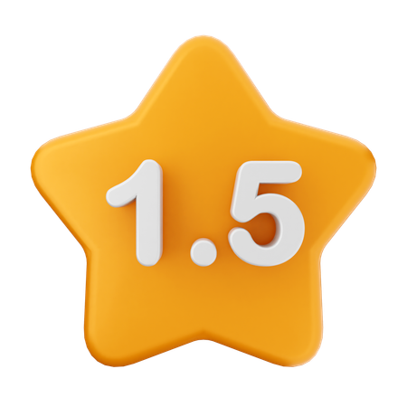 1.5 star rating riview  3D Icon