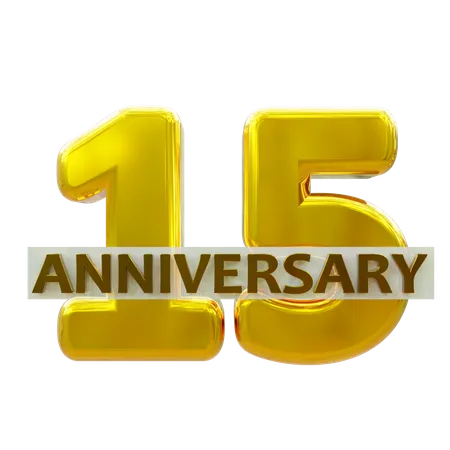 15 Year Anniversary  3D Icon
