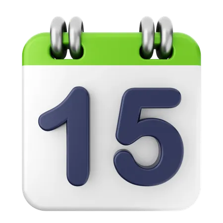 15e calendrier  3D Icon