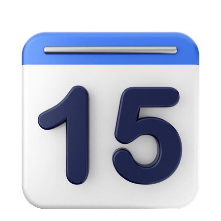 15º calendário  3D Icon