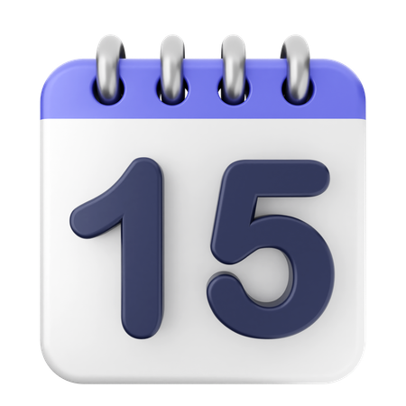 15º calendário  3D Icon