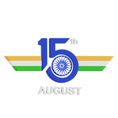 15th August  3D Icon