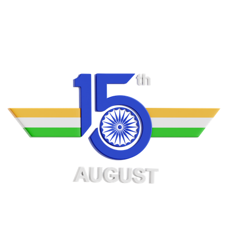 15th August  3D Icon