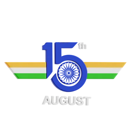 15th August  3D Icon