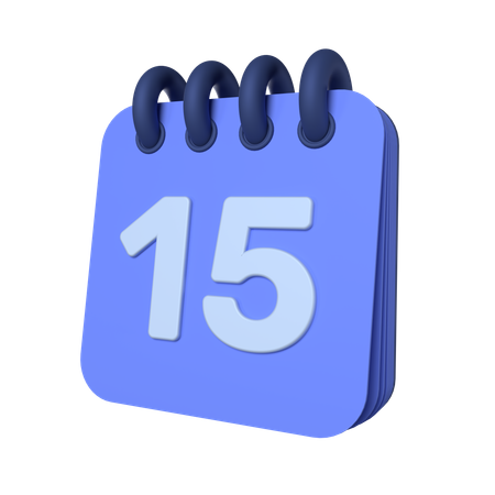 15th Calendar  3D Icon