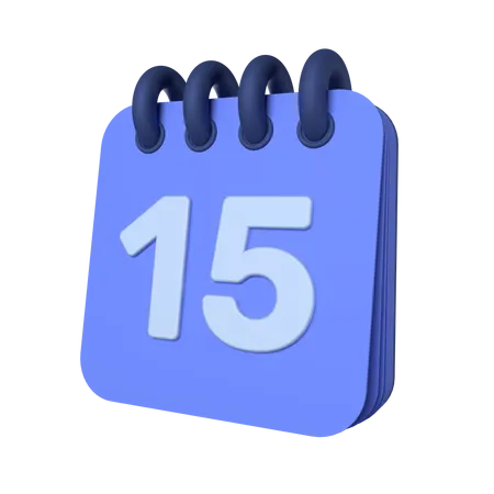 15th Calendar  3D Icon