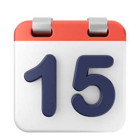 15th Calendar  3D Icon