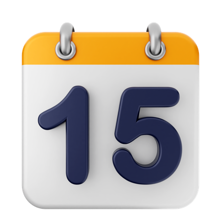 15th Calendar  3D Icon