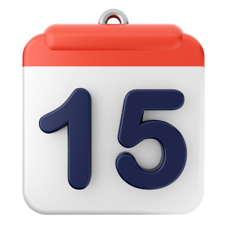 15th Calendar  3D Icon