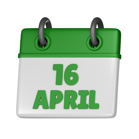 16 April  3D Icon