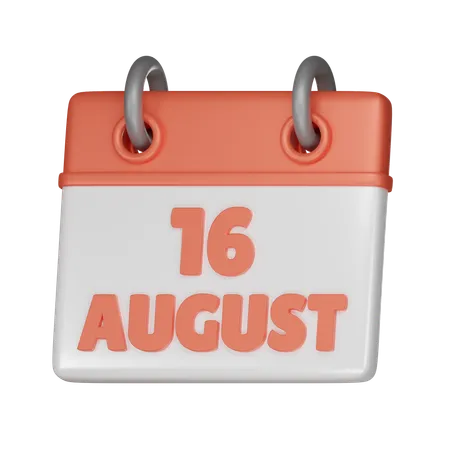 16 August  3D Icon