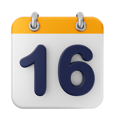 Calendario 16  3D Icon