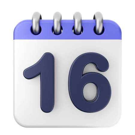 Calendario 16  3D Icon