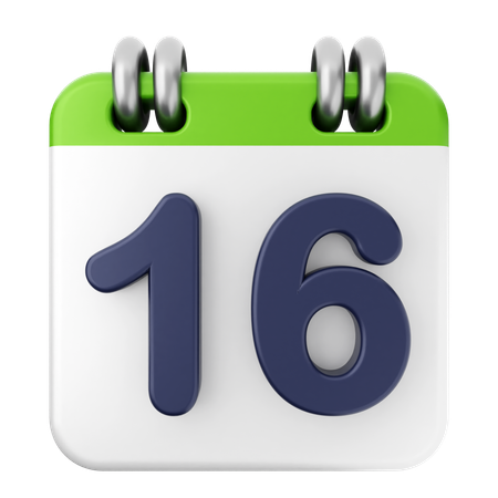 Calendario 16  3D Icon