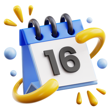 16 date  3D Icon