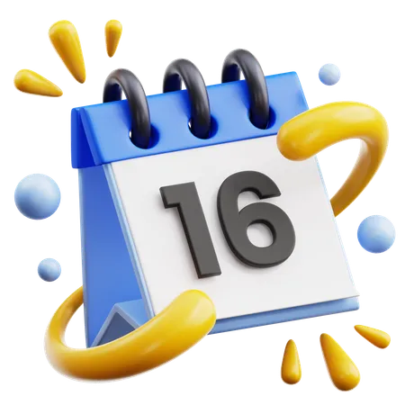 16 date  3D Icon