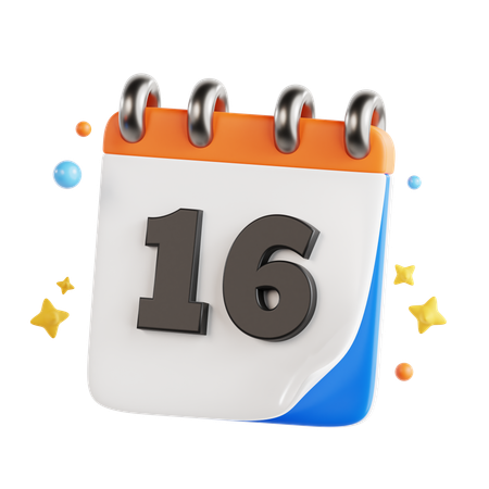 16 Date  3D Icon