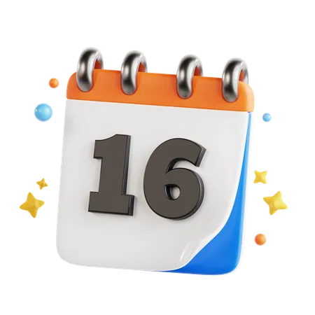 16 Date  3D Icon