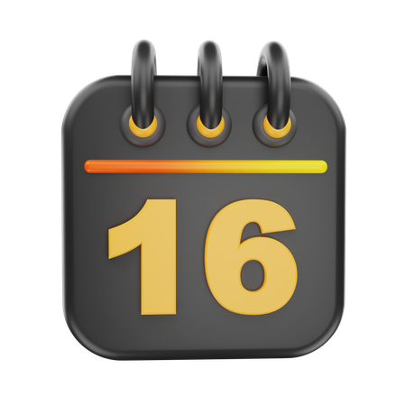 16 Date  3D Icon