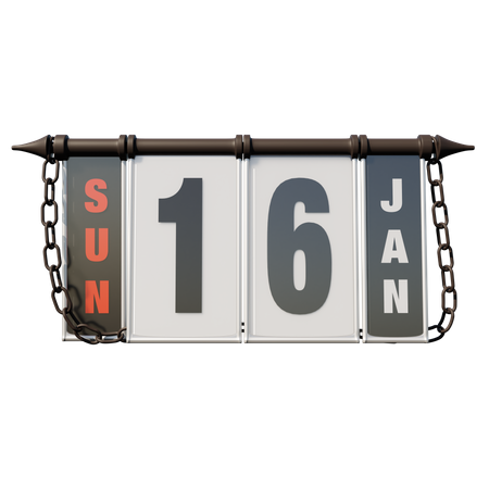 16 de janeiro domingo  3D Icon