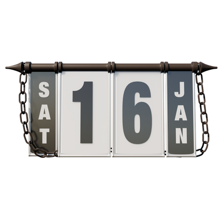 16 de janeiro sábado  3D Icon