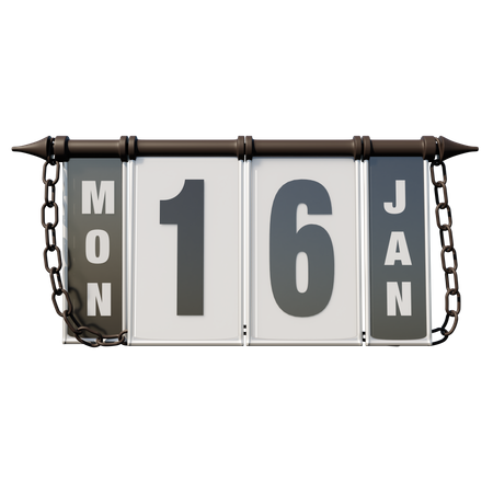 16 de janeiro segunda-feira  3D Icon