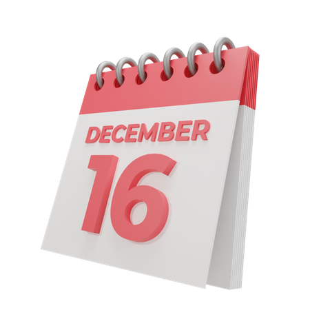 16 December  3D Icon