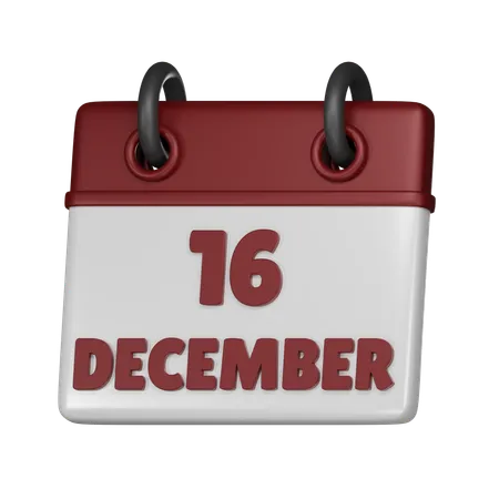 16 de diciembre  3D Icon